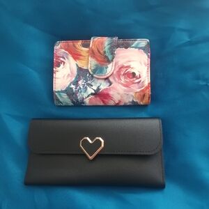 Floral and Black Women's Wallet Duo